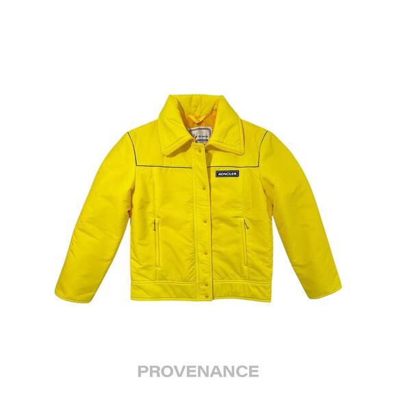 🔴 Moncler Logo Light Ski Jacket Coat - Yellow L Hood - Picture 1 of 16